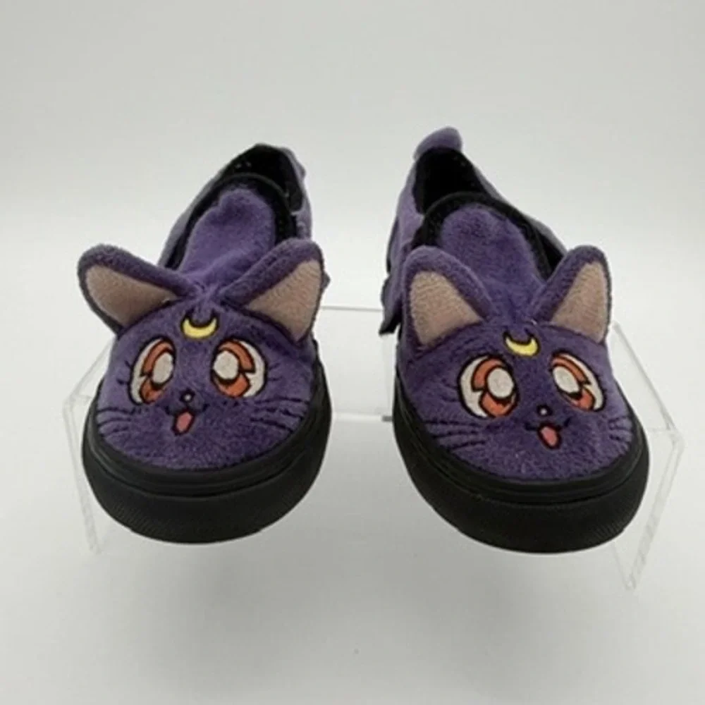 Vans x Sailor Moon Luna Slip-On V Purple Plush Toddler Shoes Size 9